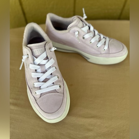 Pink Skechers Arch Fit Arcade Tennis Shoes - Picture 4 of 12